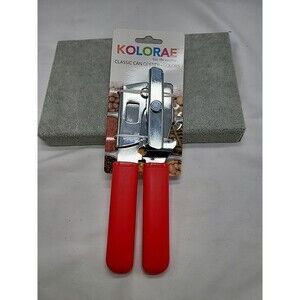 New  Kolorae Red Grip Classic Stainless Steel Can Opener Unopened